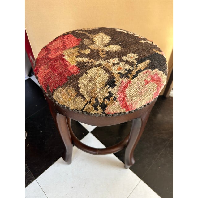 1980s Kilim Stool For Sale - Image 5 of 6