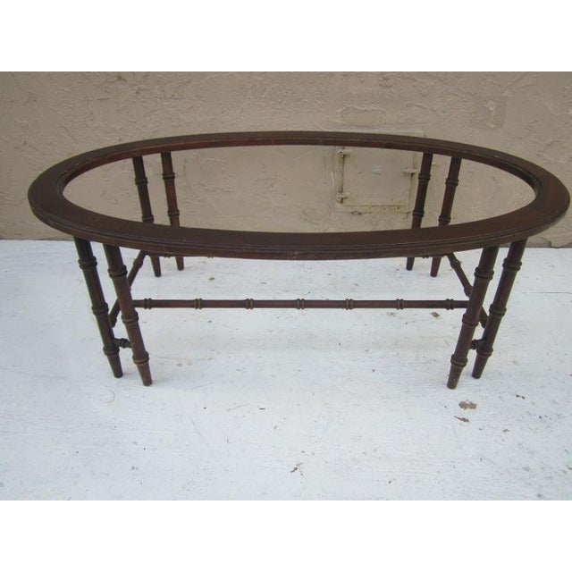 1980s 1970s Faux Bamboo Hollywood Regency Style Coffee Table For Sale - Image 5 of 12