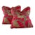 Designer Vicki Payne Free Spirit Crewel Brown Pink Botanical Floral Leaf Pillow Covers- Pair For Sale In Jacksonville, FL - Image 6 of 7
