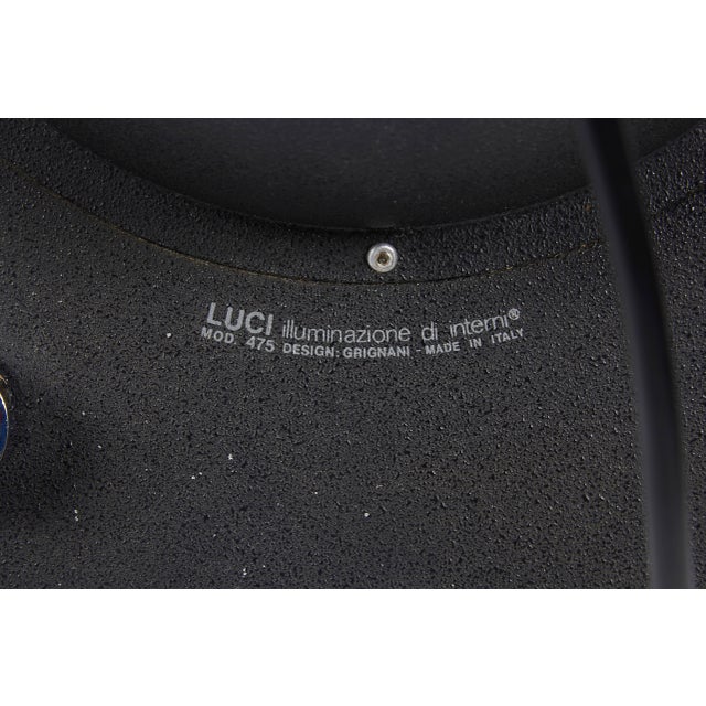 1970 Black Satin Italian Table Lamp by Luci Design Grignani For Sale - Image 4 of 11