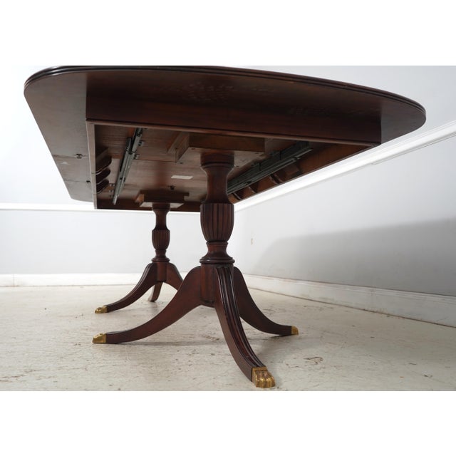 Henkel Harris Mahogany Model 2207 Double Pedestal Dining Table For Sale - Image 17 of 18