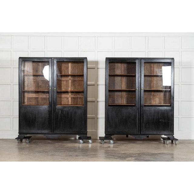 19th Century French Ebonised Fruitwood Glazed Vitrines, 1920 For Sale - Image 8 of 18