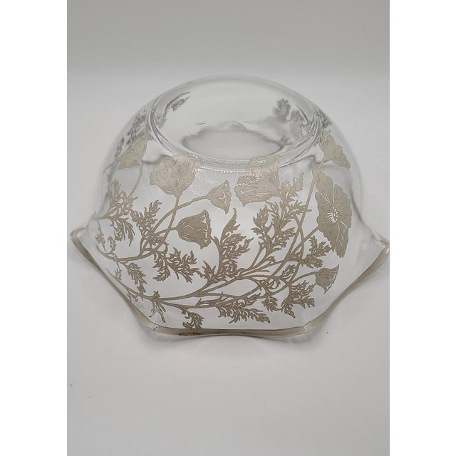 Mid 20th Century Silver City Glass Co. Silver Overlay Art Nouveau Candy/Nut Bowls - a Pair For Sale - Image 5 of 13