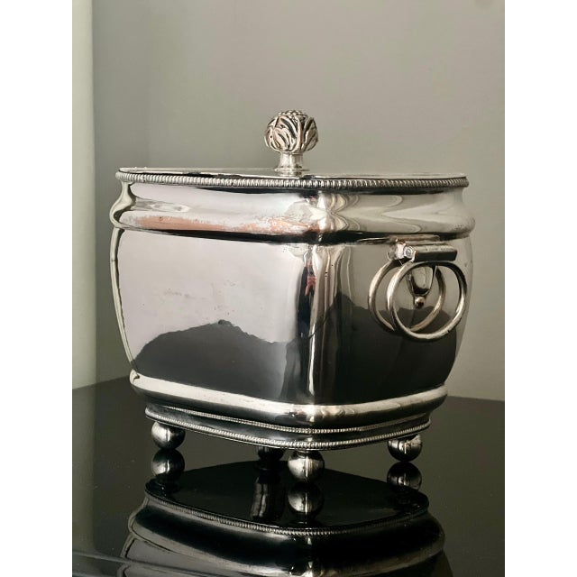 Mappin & Webb 19th Century George III Silverplated Tea Caddy For Sale - Image 4 of 12