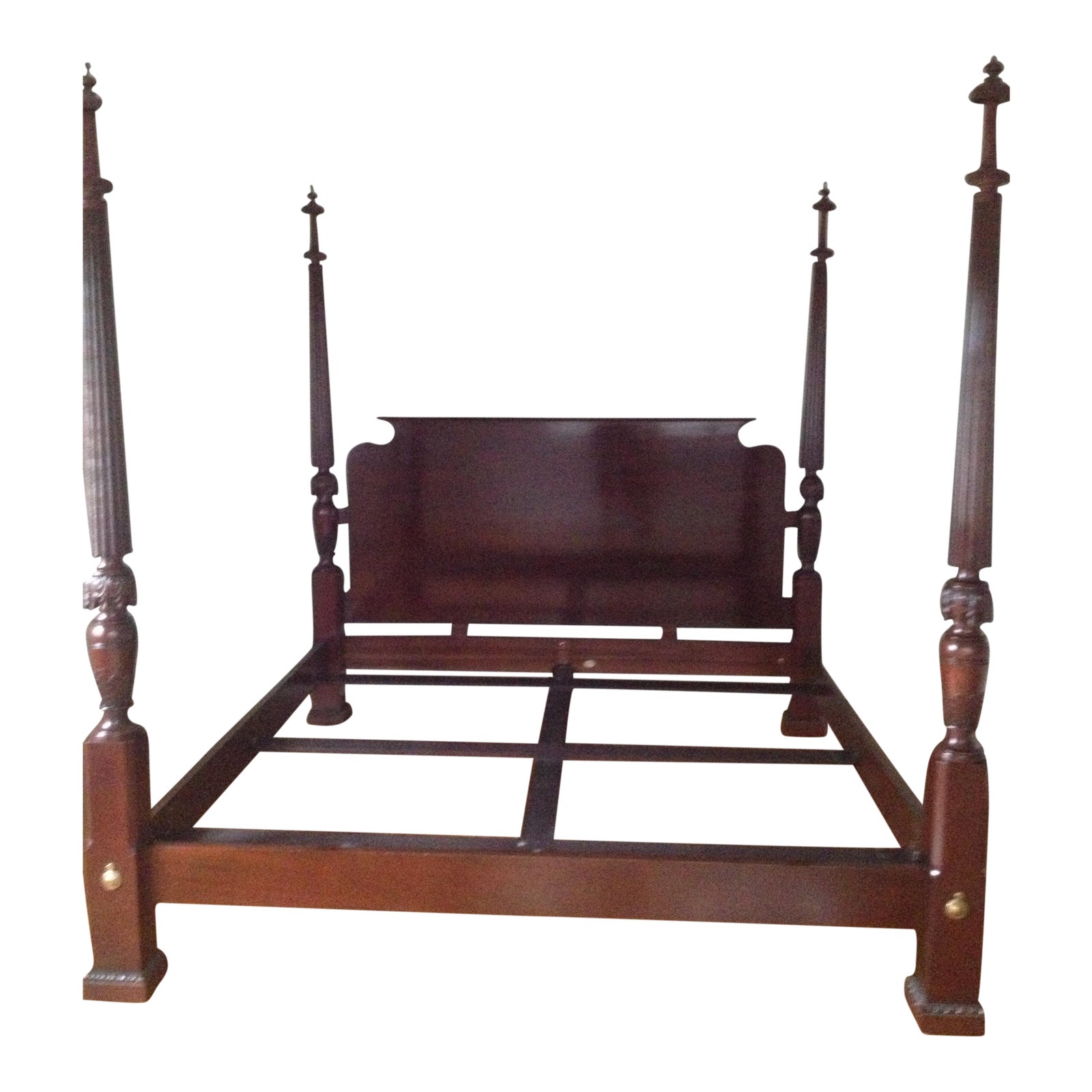 Baker Four Poster Mahogany Wood Bed Chairish