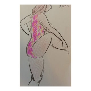 1997 Standing Female Nude Drawing by James Bone For Sale