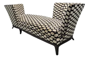 Vintage Geneva Tete-a-Tete Donghia Chaise Lounge Newly Reupholstered in Chenille