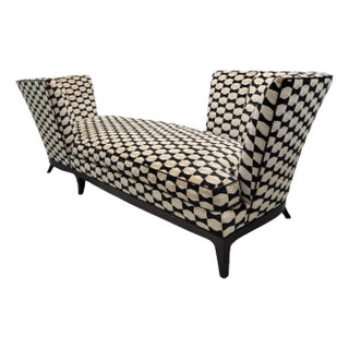 Vintage Geneva Tete-a-Tete Donghia Chaise Lounge Newly Upholstered in Chenille For Sale