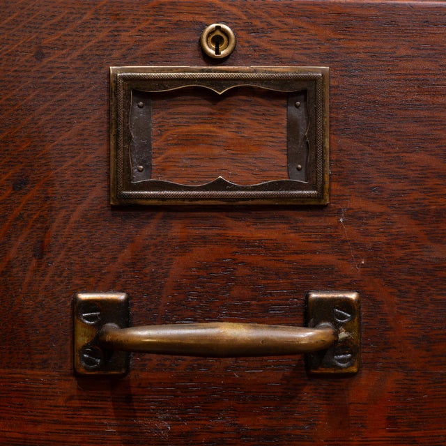 Monumental Mahogany Yawman and Erbe 15 Drawer Modular File Cabinet c.1910 For Sale - Image 11 of 18