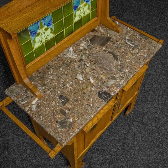 Arts and Crafts Oak Washstand For Sale - Image 4 of 15