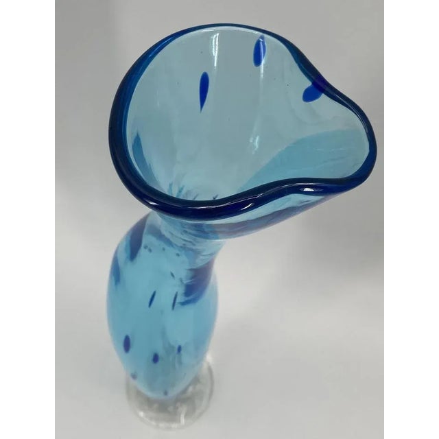 Blue Italian Vasi Del Mare Series Vase by Anna Gili for Salviati, 1992 For Sale - Image 8 of 9