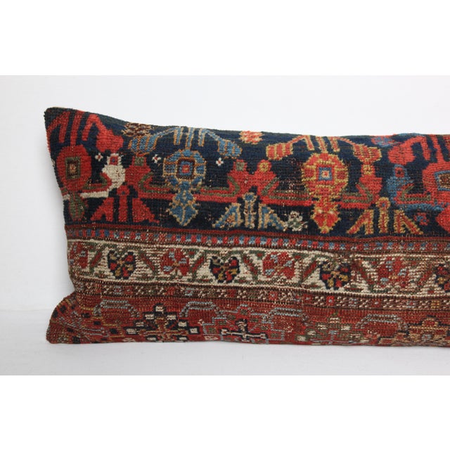 Antique Home Decore With Navy-Blue Tone Rug Pillow Cushion Cover -16'' X 44'' For Sale - Image 4 of 8