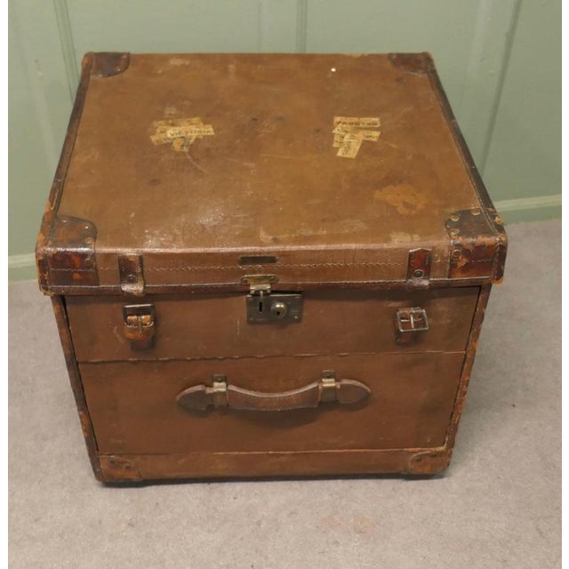 Antique Canvas Travel Trunk Chest of Drawers Erskine and Co Belfast This handsome trunk by Erskine and Co Belfast is...