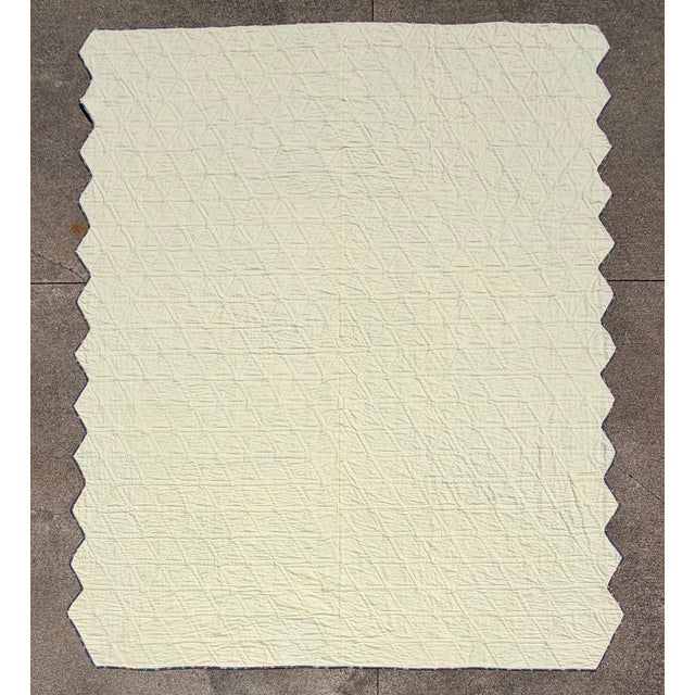 Quality Hand Stitched Cotton Triangle Feedsack Quilt From Ohio Estate For Sale - Image 14 of 18