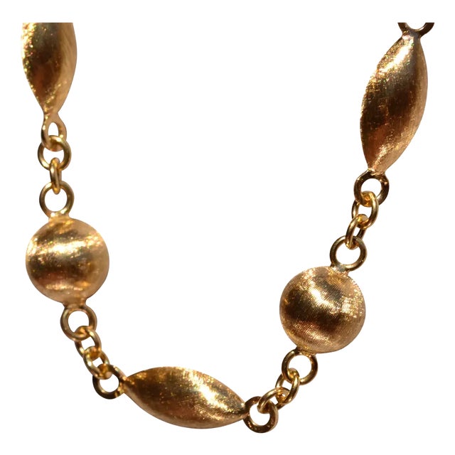 The Andorra: Outstanding Italian Station Necklace in Yellow Gold For Sale