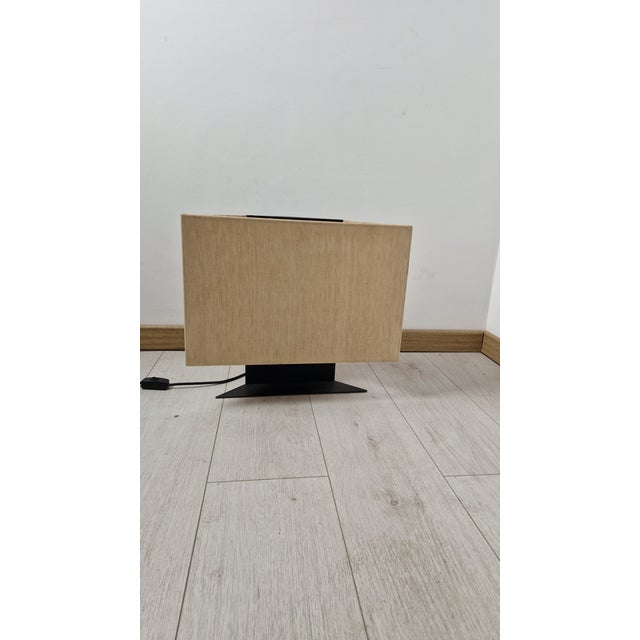 Black Vintage Accademia Table Lamp in Metal and Canvas by Cini Boeri for Artemide, 1970s For Sale - Image 8 of 18