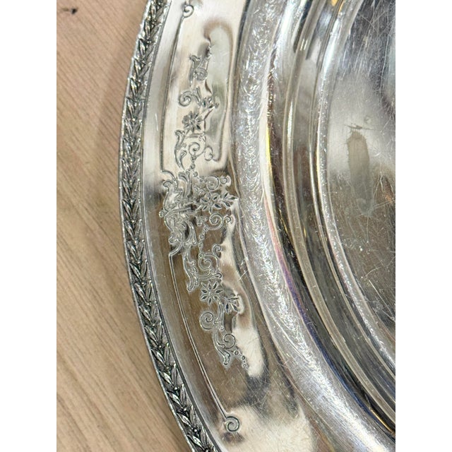 Traditional Vintage International Silver Silverplate Serving Tray For Sale - Image 3 of 5