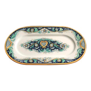 Vintage Hand-Painted Italian Decorative Platter-Signed by Artist For Sale