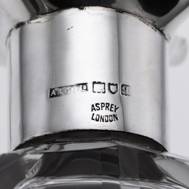 Antique English Silver and Cut Glass Decanter by Asprey, 1911 For Sale - Image 12 of 13