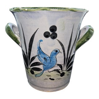 Vintage Mexican Pottery Vase or Planter For Sale