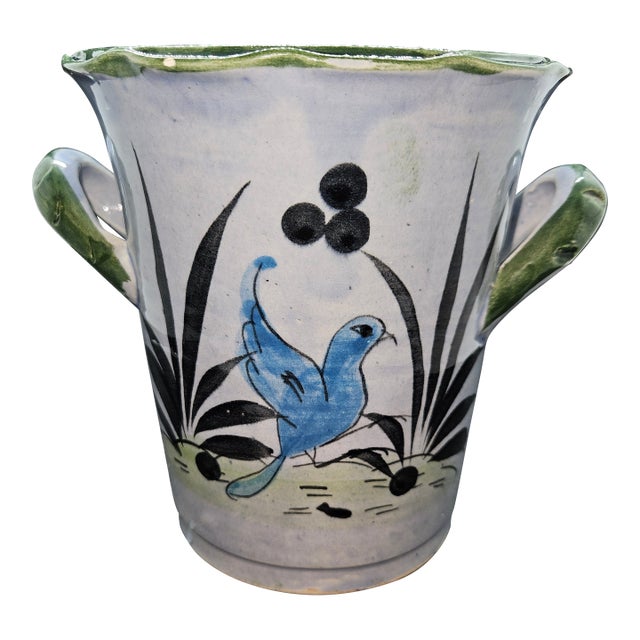 Vintage Mexican Pottery Vase or Planter For Sale