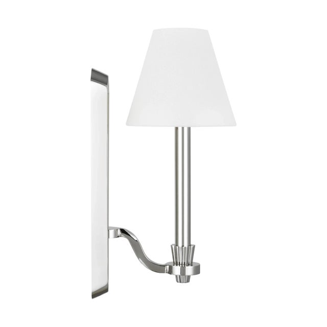 Traditional Alexa Hampton by Visual Comfort Studio Paisley Tall Sconce, Polished Nickel For Sale - Image 3 of 10