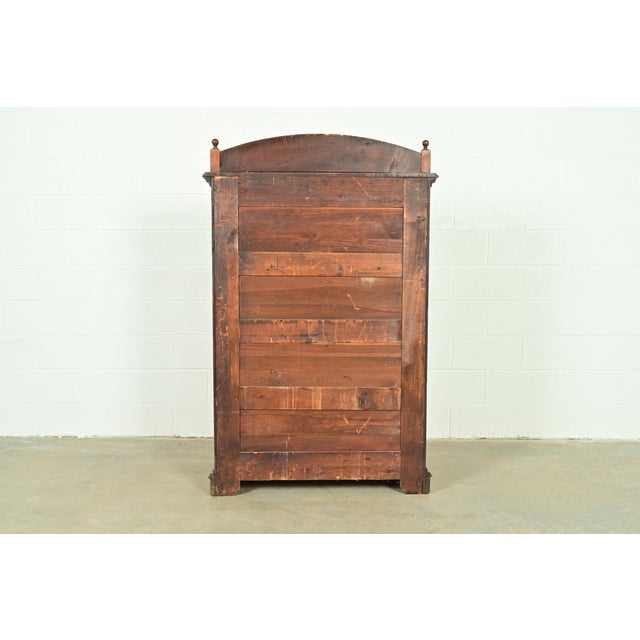 Herter Brothers Style Antique Eastlake Victorian Carved Walnut and Burl Wood Highboy Dresser, Circa 1880s For Sale - Image 16 of 17