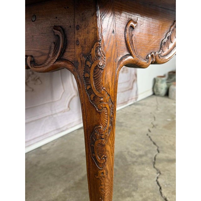 Antique French Louis XV Coffee Table, Solid Oak, Circa 1890 For Sale In Los Angeles - Image 6 of 13