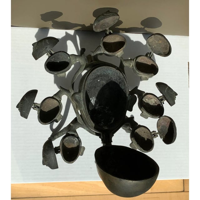 Vintage Hindu Deity Bronze Incense Burner For Sale - Image 4 of 7