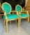 Rococo Tufted Chair Green Velvet French Rococo Style - Set of 2 For Sale - Image 3 of 7