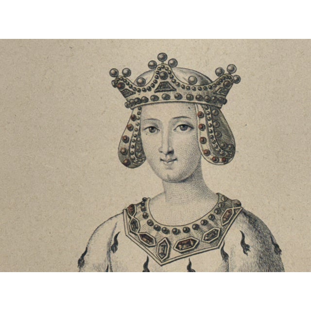 Early 20th Century Lanté & Gatine "Marie De Hainaut" Engraved Portrait, Antique For Sale - Image 5 of 12