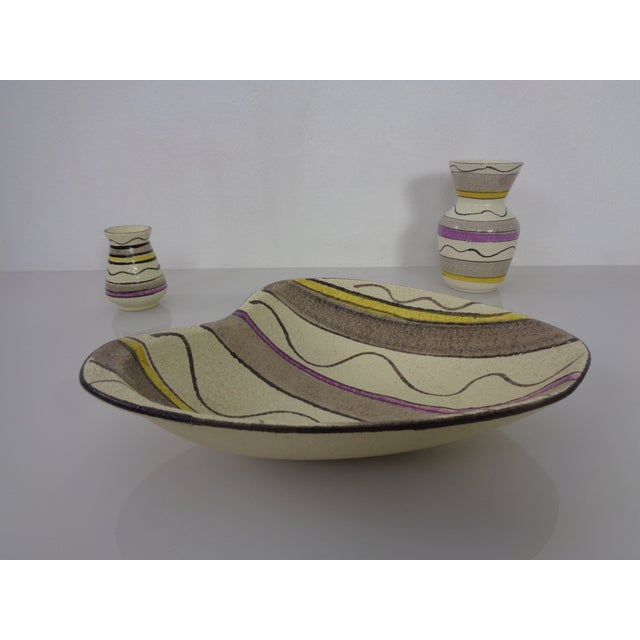 Ceramic Vases & Bowl by Bodo Mans for Bay Keramik, Germany, 1950s, Set of 3 For Sale - Image 4 of 18