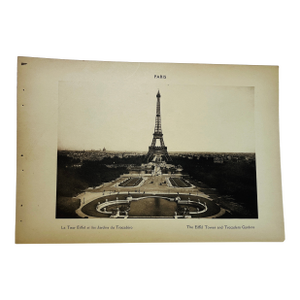 1933 Eiffel Tower Trocadero Paris Print