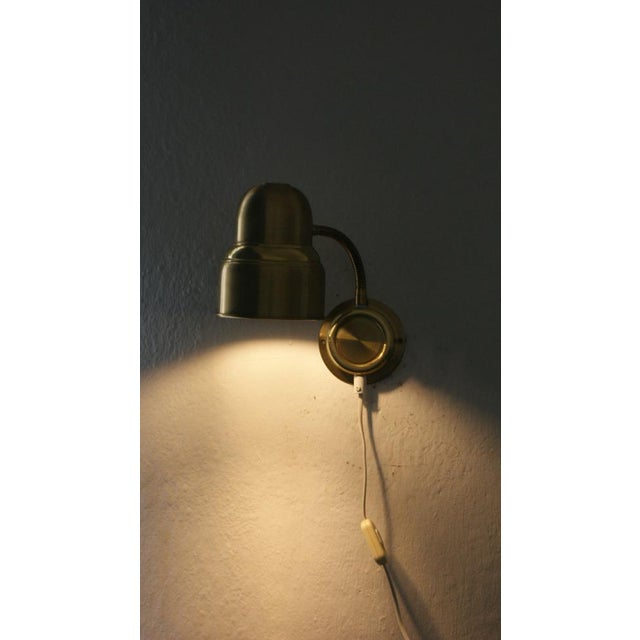 Swedish Brass Wall Lamp by Ewå Belysning, 1960s For Sale - Image 5 of 6