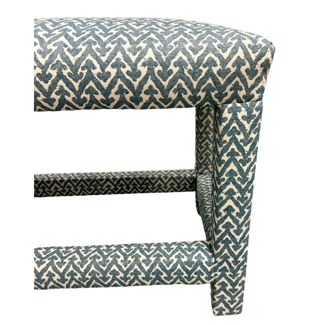 Late 20th Century Fermoie Rabanna Parsons Style Bench For Sale - Image 5 of 9