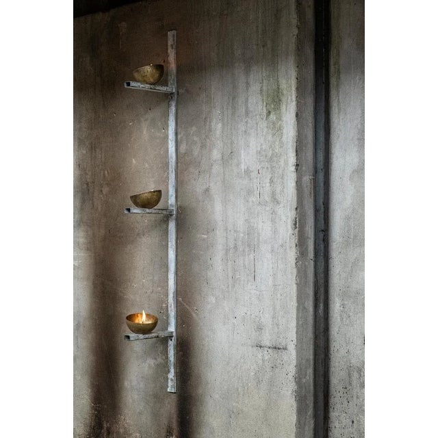 Gold Brass Hand Sculpted Pod Bowl by Samuel Costantini For Sale - Image 8 of 9