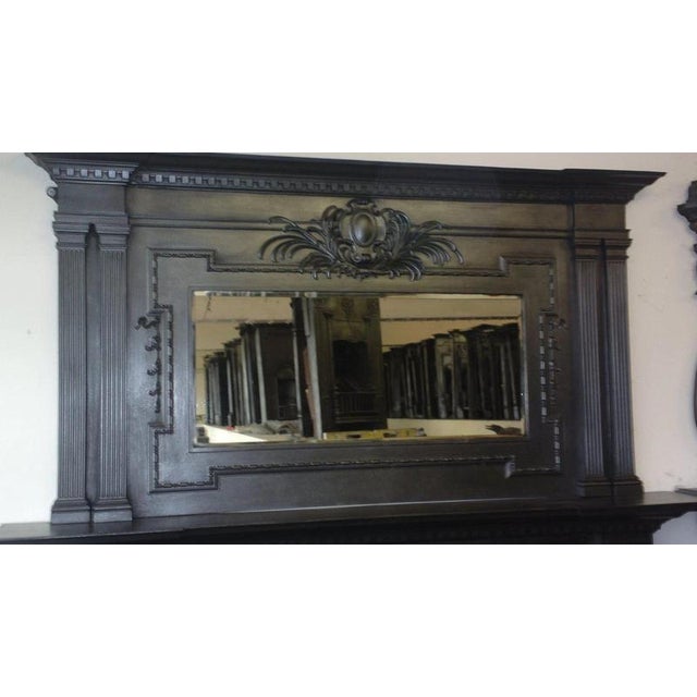 Victorian Cast Iron Fireplace Surround with Overmantel Mirror For Sale - Image 3 of 13