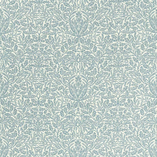 Morris & Co. Acorn Weave Fabric in Mineral Blue For Sale