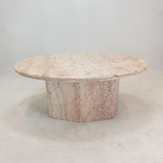 Italian Oval Marble Coffee Table, 1970s For Sale - Image 14 of 18
