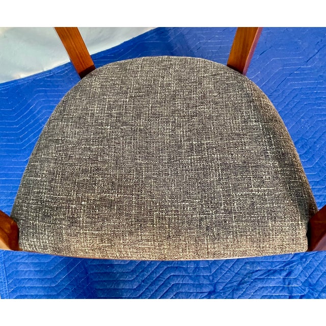 Vintage Kipp Stewart for Drexel Declaration Sculpted Walnut Armchairs - Pair (Newly Restored & Upholstered in Knoll Fabric) For Sale - Image 16 of 17
