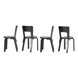 Model 66 Chairs by Alvar Aalto for Artek, Finland, 1930s, Set of 4 For Sale