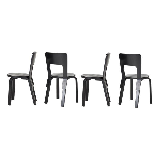 Model 66 Chairs by Alvar Aalto for Artek, Finland, 1930s, Set of 4 For Sale