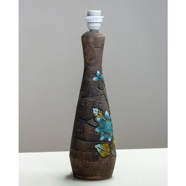 1960s Large Stoneware Table Lamp from Tilgmans Keramik, Sweden, 1960s For Sale - Image 5 of 10