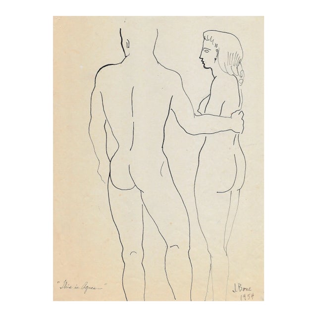1954 James Bone This Is Agnes Nude Drawing For Sale