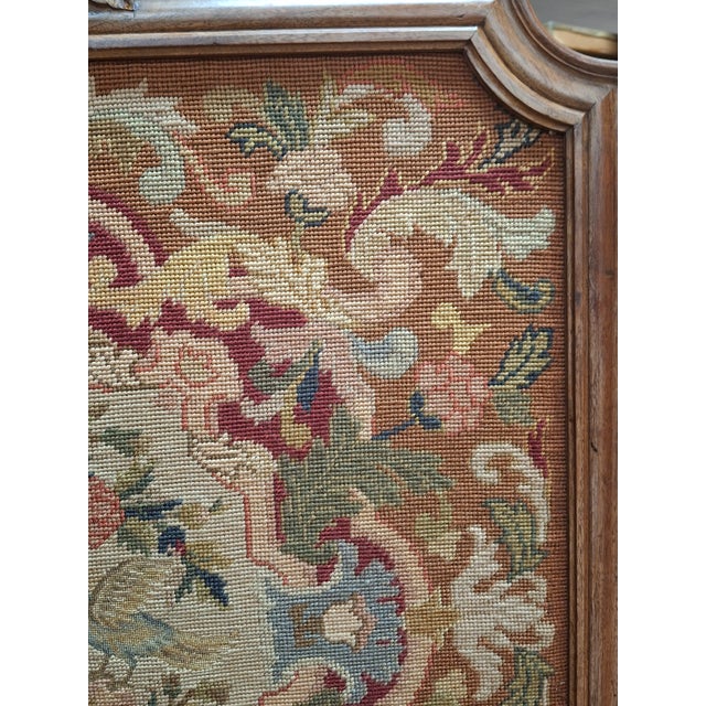 Early 20th Century French Needlepoint Fireplace Screen For Sale - Image 11 of 12