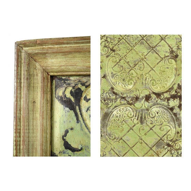 Decorative sheet to the green patina plate. Wall decoration sheet. Purpose of industrial design used to dress up a wall or...