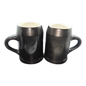 Set of Two, Hall Pottery Usa Gray Beer Stein Tankard Mug #589 Vintage