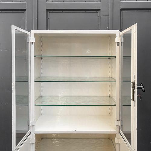 Industrial Cream Lacquered Metal Cabinet, 1950s For Sale - Image 9 of 18