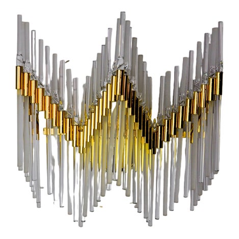 Wall Lamp in Tubular Crystals from Venini, Italy, 1970s For Sale