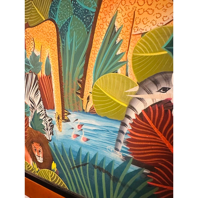 1970s Vintage Haitian Painting, Framed For Sale - Image 5 of 8